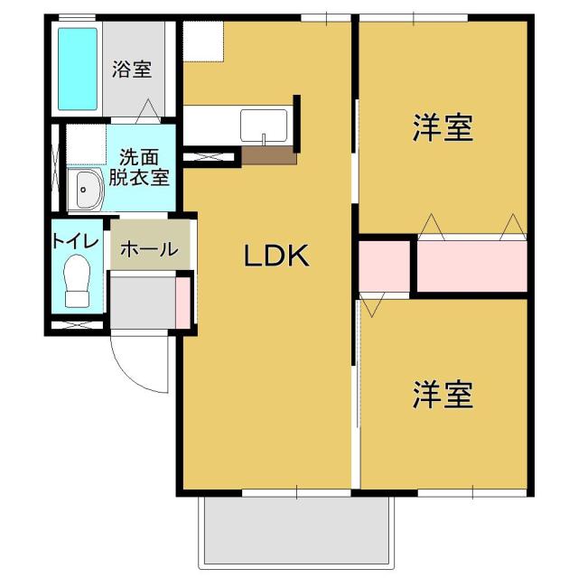 LIEN楓雅(2LDK/2階)の間取り写真