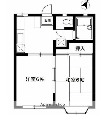 メゾンプリムラ(2DK/1階)の間取り写真