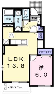 メゾン・ベル・オーブ・I(1LDK/1階)の間取り写真