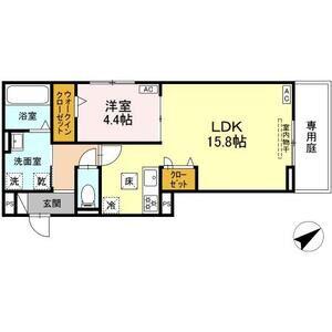 ルヴィータ川名(1LDK/1階)の間取り写真