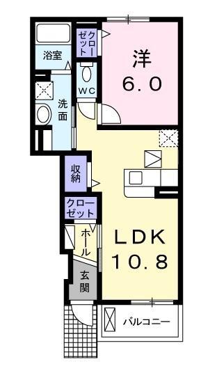 グランディオーズTOKI Ⅱ(1LDK/1階)の間取り写真
