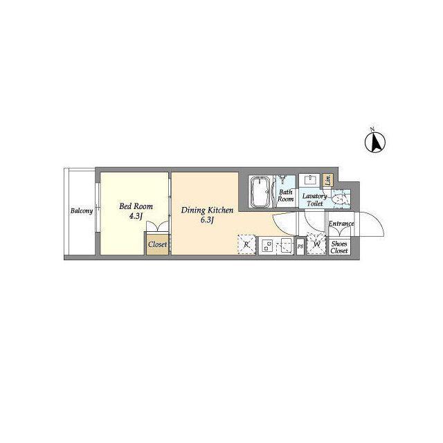 ベルファース三軒茶屋(1DK/2階)の間取り写真