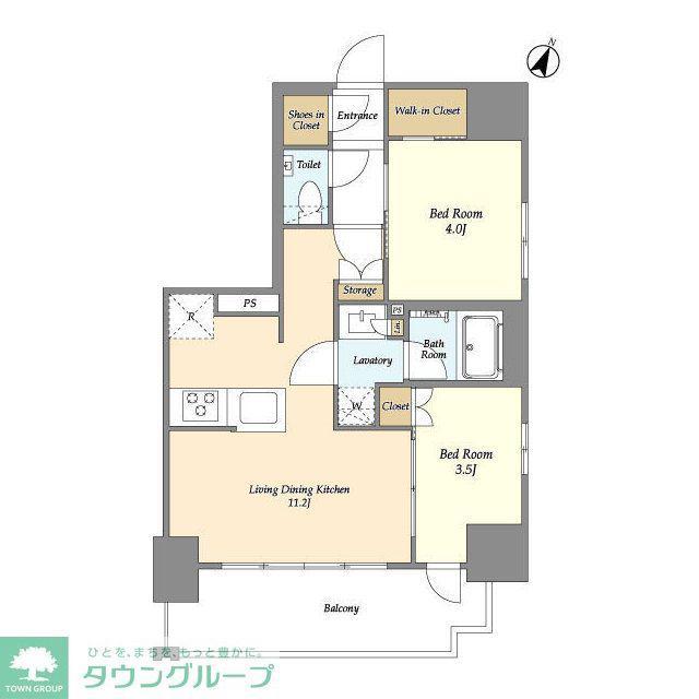 プライマル千葉駅前(2LDK/7階)の間取り写真
