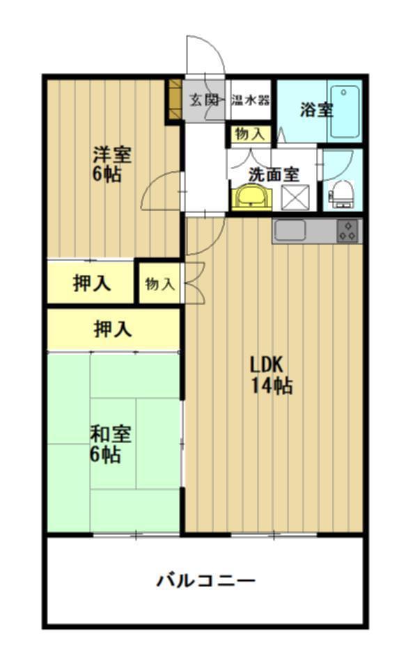 ヴィラシャンティ(2LDK/2階)の間取り写真