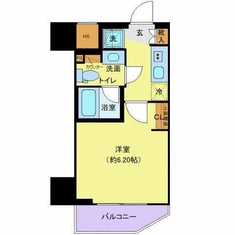 プレール・ドゥーク川口並木(1K/4階)の間取り写真
