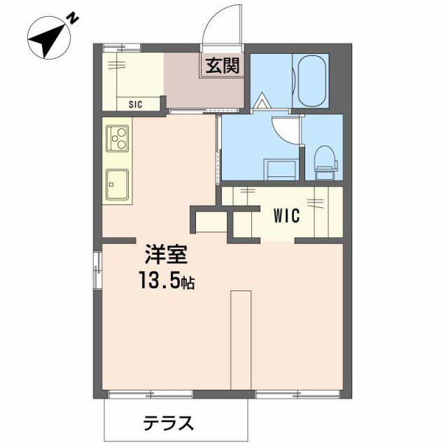 タウニイソウワA(ワンルーム/1階)の間取り写真