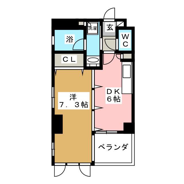 スターハイム(1DK/2階)の間取り写真