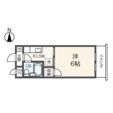 フラワーハイツ(1K/2階)の間取り写真