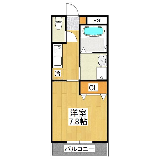 アルカディア(1K/3階)の間取り写真