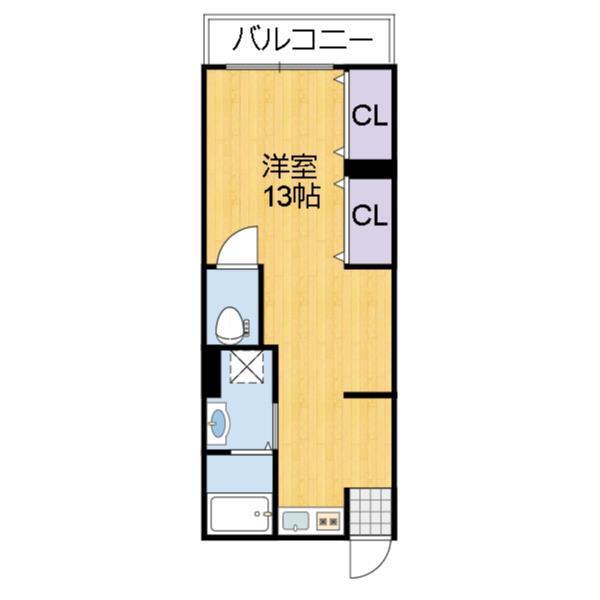 FELICE手柄(ワンルーム/3階)の間取り写真