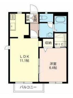 フラッツM(1LDK/2階)の間取り写真