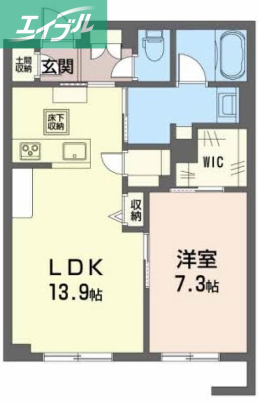 クロムノワール(1LDK/1階)の間取り写真