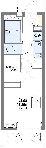 レオパレスコマツ(1K/2階)の間取り写真