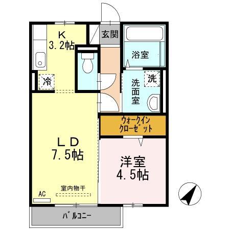 コリーヌベルビュー(1LDK/3階)の間取り写真