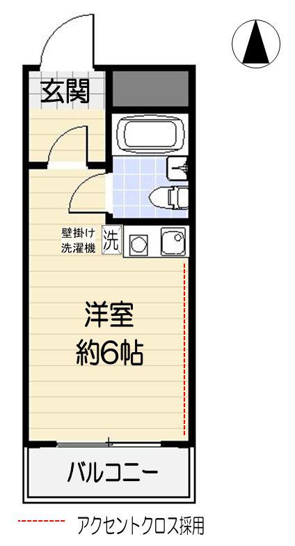 ベルデ所沢(ワンルーム/2階)の間取り写真
