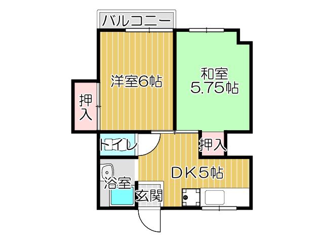 子籠ビル(2DK/4階)の間取り写真