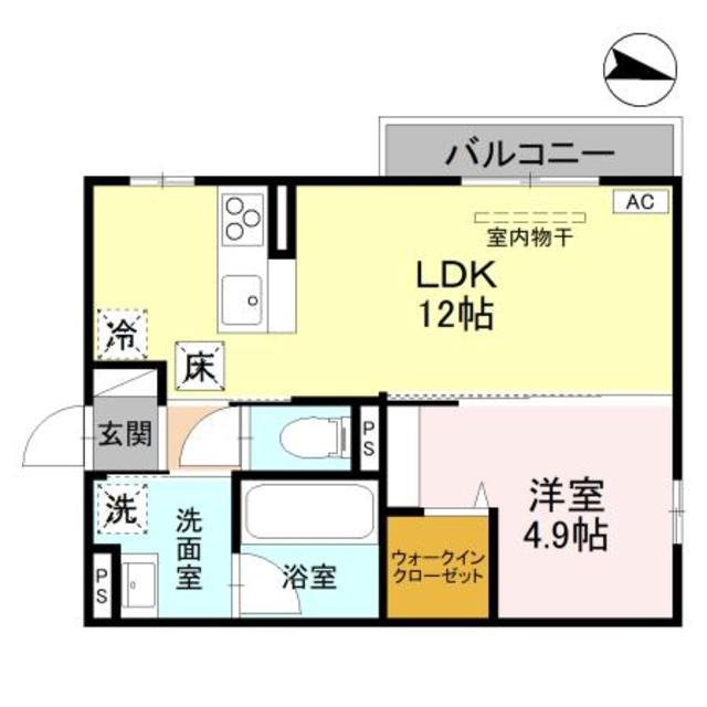 セレニテ(1LDK/1階)の間取り写真