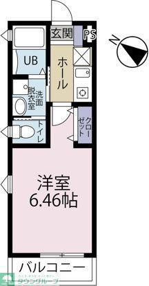 GLANZ藤沢(1K/2階)の間取り写真