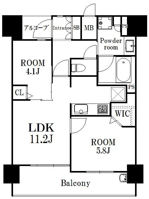 エンクレスト南福岡 奏の杜(2LDK/2階)の間取り写真