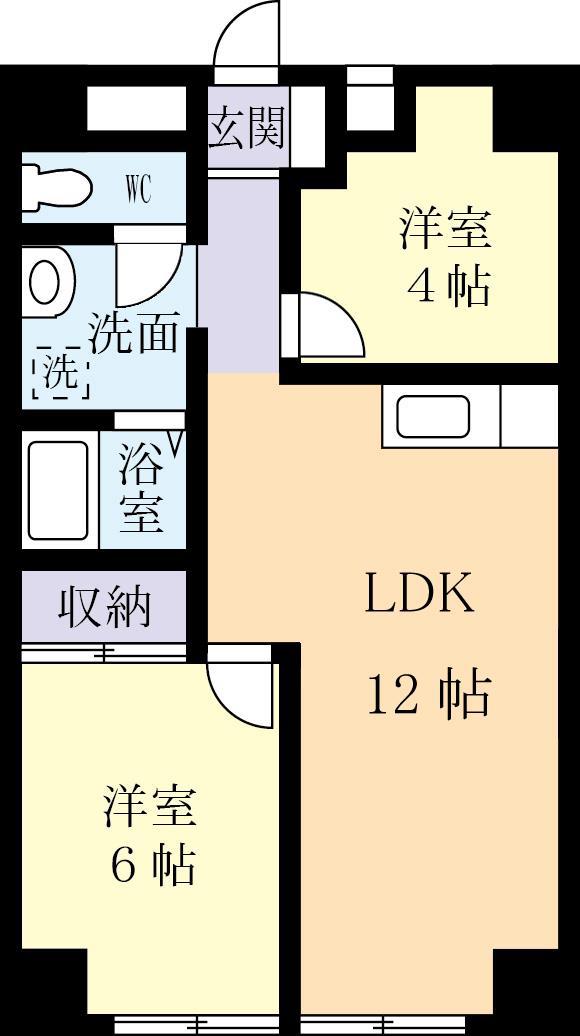 カズサコーポ(1SLDK/4階)の間取り写真