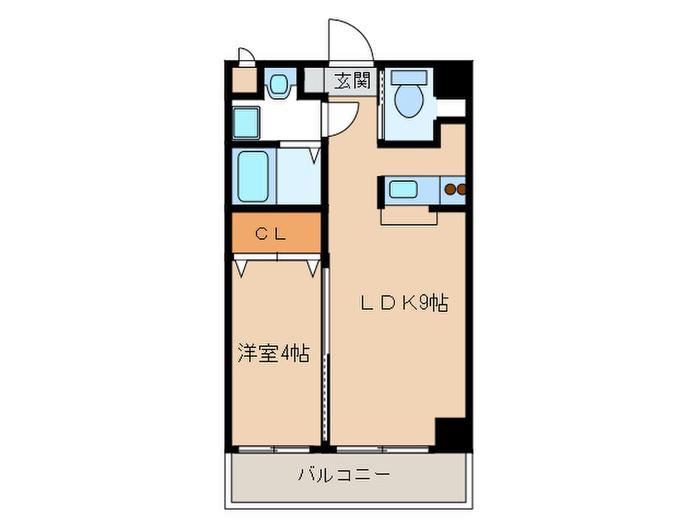メゾンドリバティ西新(1LDK/2階)の間取り写真