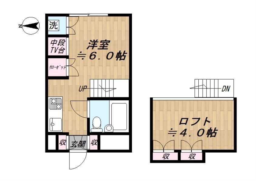 山王ガーデン(ワンルーム/1階)の間取り写真