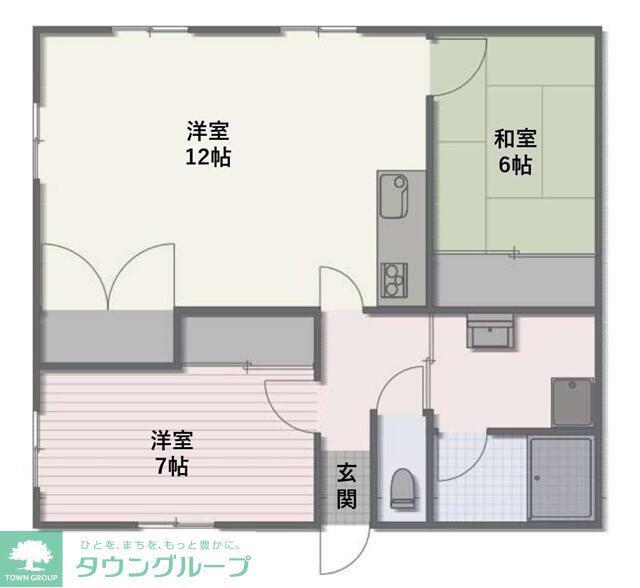 アルファビル西片貝(2LDK/4階)の間取り写真