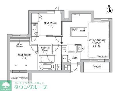 アノイエ 西棟(2LDK/4階)の間取り写真