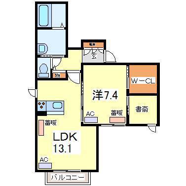 エスペランサA(1LDK/1階)の間取り写真
