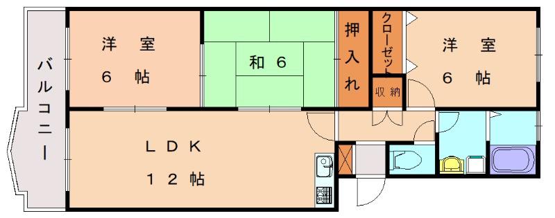 アネックス三苫(3LDK/3階)の間取り写真