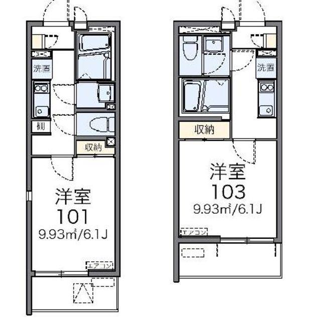 レオネクスト南品川ハイツII(1K/2階)の間取り写真
