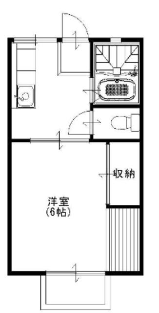 大澤ハイツ(1K/1階)の間取り写真