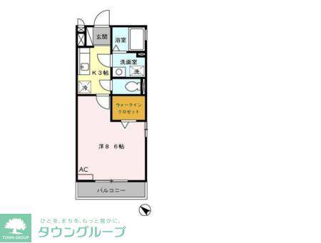 B-POP II(1K/2階)の間取り写真