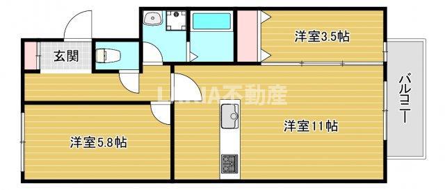 匠ハウス(2LDK/2階)の間取り写真