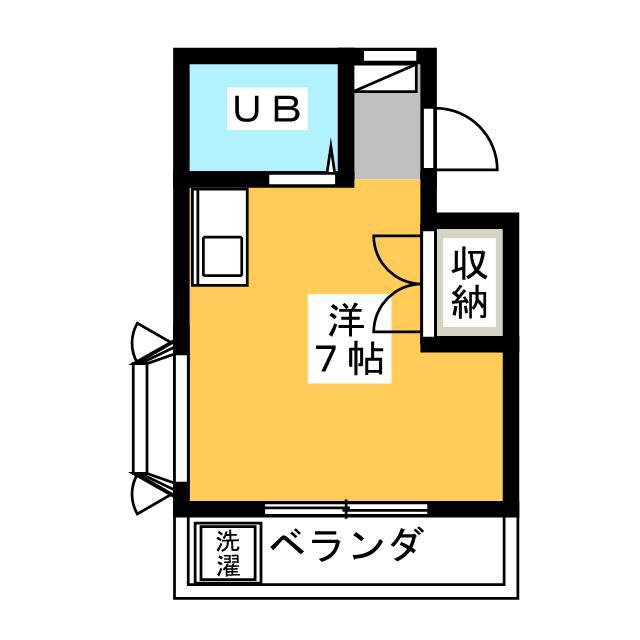 パークハイム砂川(ワンルーム/1階)の間取り写真