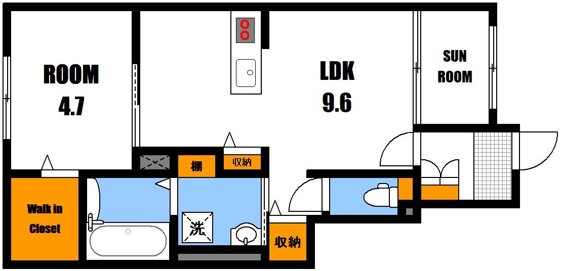 ヴェリテアムールII(1LDK/1階)の間取り写真