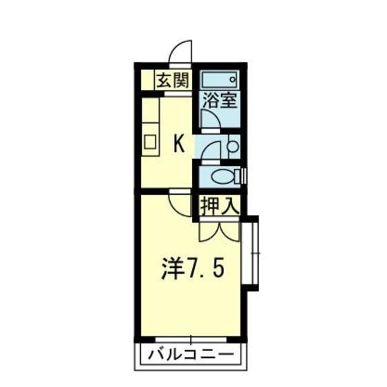 リーベムサシ(1K/2階)の間取り写真