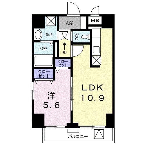 コルバス(1LDK/3階)の間取り写真