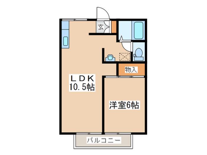 エステートニューミー(1LDK/2階)の間取り写真