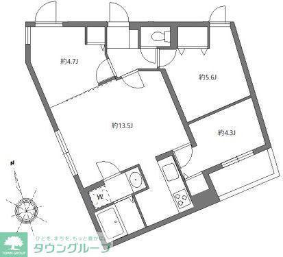 アグライア久が原(2SLDK/1階)の間取り写真