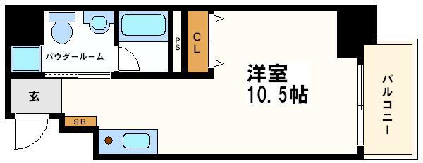 フレアコート北浜(ワンルーム/7階)の間取り写真