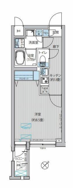 GRAND JETE SUGAMO(1K/4階)の間取り写真