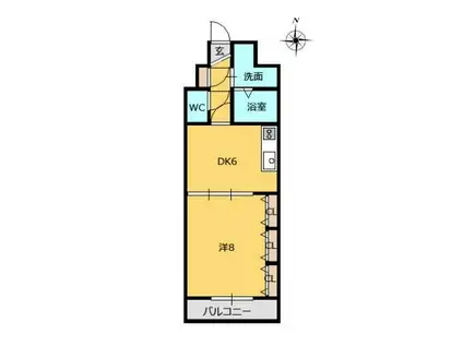 メゾンジュネスⅢ(1DK/6階)の間取り写真