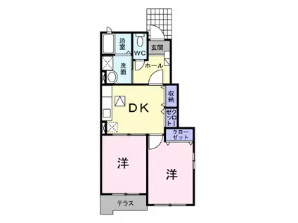 ガーデンハウスバーミィ(2DK/1階)の間取り写真