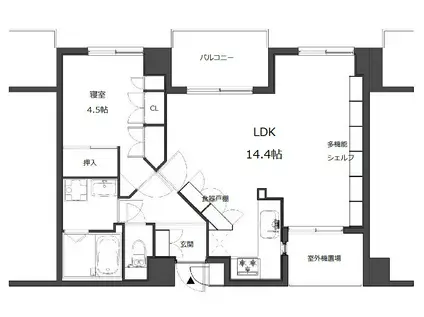 シーズ高津公園(1LDK/2階)の間取り写真