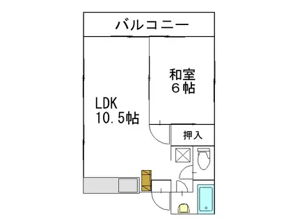 サンライズ富士(1LDK/5階)の間取り写真