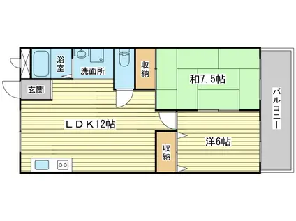 高浜BLDII(2LDK/3階)の間取り写真