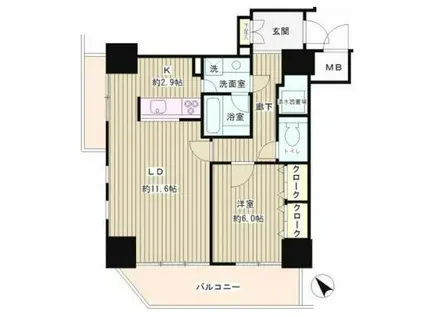 トレステージ目黒(1LDK/3階)の間取り写真