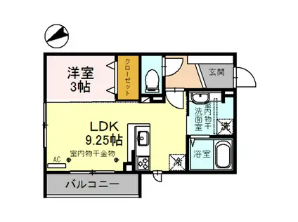 STARTS(1LDK/2階)の間取り写真