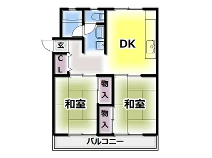 寿マンション(2DK/4階)の間取り写真